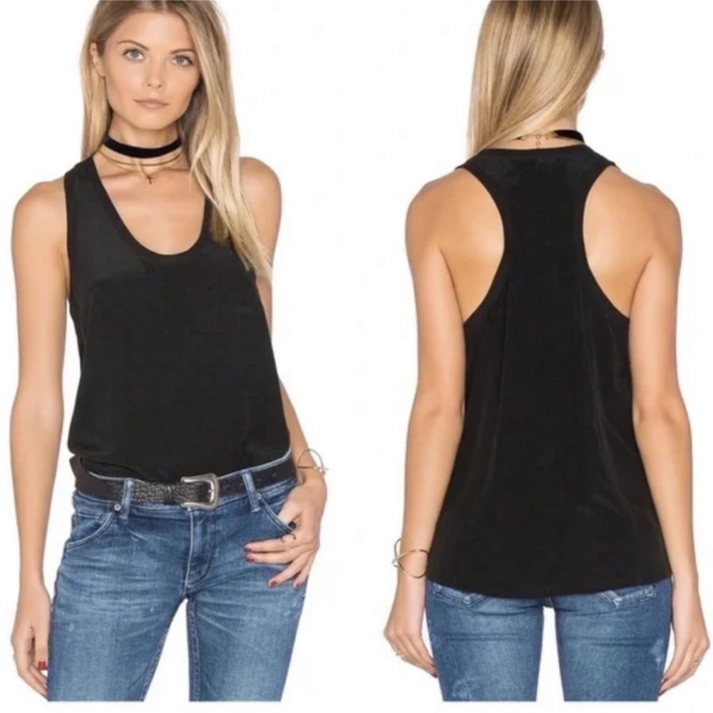 Joie Alicia Silk Pocket Tank Top Size Small Women